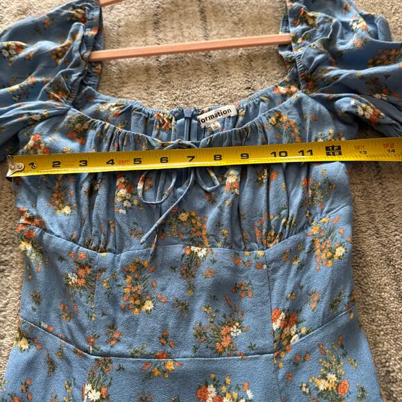 Reformation Corbin Mini Dress In Rory Blue Size 0 - Picture 6 of 7